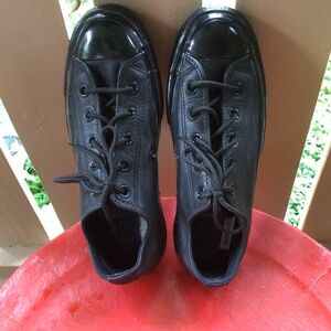 CONVERSE Black Leather and Patent Leather Shoe…MINT condition